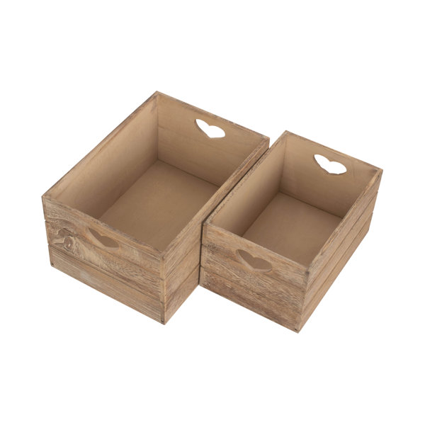 August Grove 2 Piece Wooden Crate Set with Heart Cut Out Wayfair.co.uk